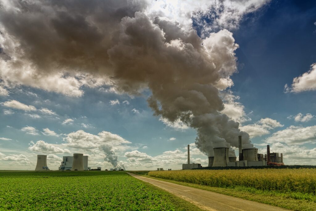 Coal Power Station leching fumes into the sky