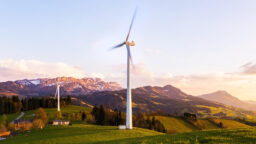 August 2022 energy market review header (wind farm)