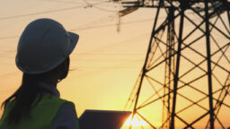 Return of Callide C Power Station - its impact on wholesale and futures spot prices header - Person in Hard Hat looking at power lines